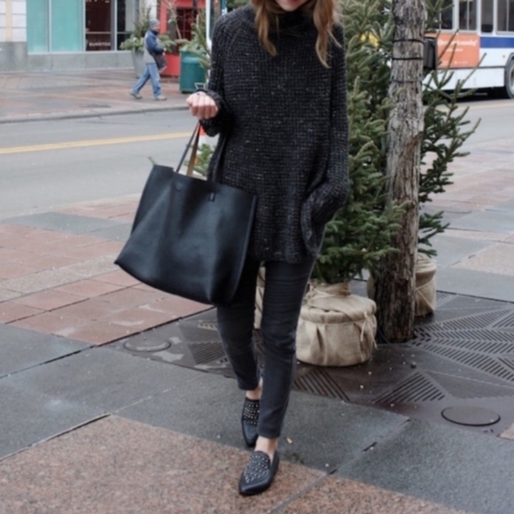 Free People Rare Dylan Chunky Marled Knit Cowlneck Turtleneck Sweater Dress - Picture 13 of 16